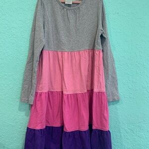 Hanna Andersson Colorful Long Sleeve Kids Dress 130/8 colorblock 130 8 girls